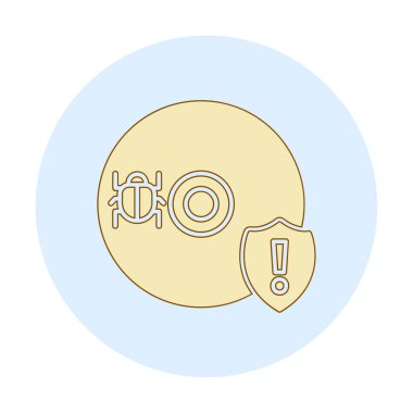 Cd Virüs simgesinin vektör çizimi 