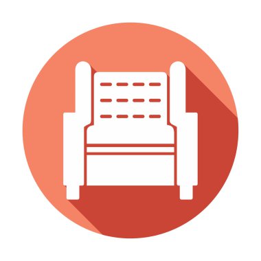 Koltuk yassı simgesi, vektör illüstrasyonu