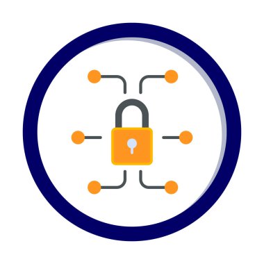 Ağ güvenlik simgesi, vektör çizim 