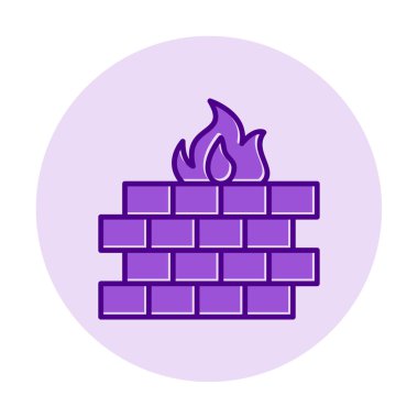 Şömine simgesinin vektör illüstrasyonu 