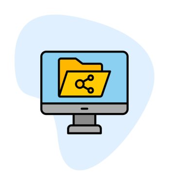 Basit Dosya Paylaşımı simgesi, vektör illüstrasyonu