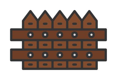 çit web simgesi, vektör çizim 