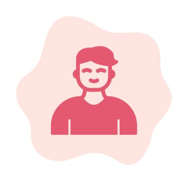 Saç stili vektör çizimi olan genç erkek avatar. 