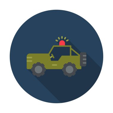 Askeri Jeep Simgesi, Vektör İllüstrasyonu