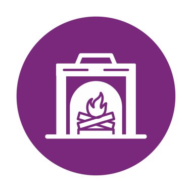 şömine simgesi vektör illüstrasyonu