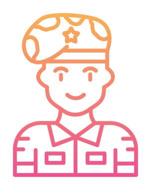 asker web simgesi, vektör illüstrasyonu 