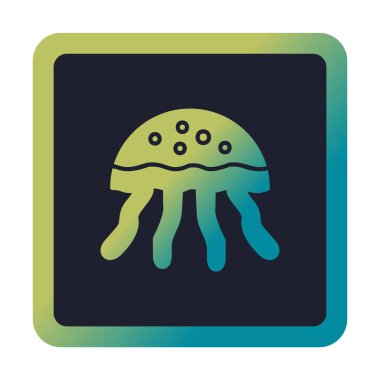 Denizanası. Web simgesi basit illüstrasyon                       