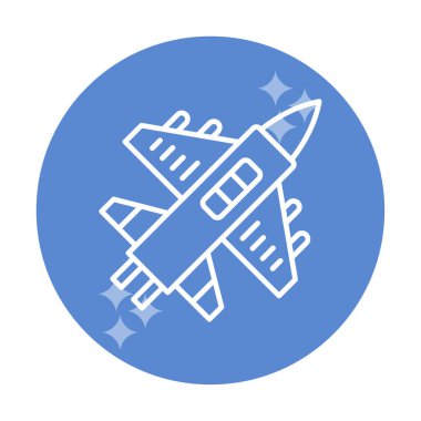 Askeri Uçak ikonu vektör illüstrasyonu