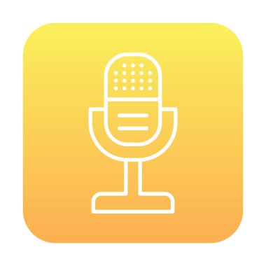 mikrofon yassı ikon. mikrofon logosu, vektör illüstrasyonu.