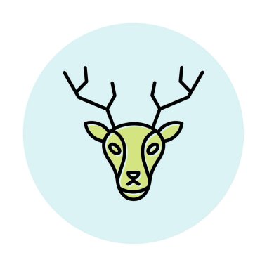 Geyik. Web simgesi basit illüstrasyon