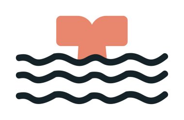 Moda tarzında izole edilmiş arka planda su ikonu olan balina kuyruğu