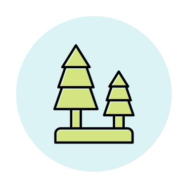 Orman ikonu vektör illüstrasyonu 