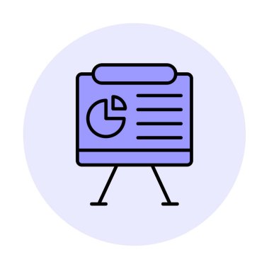 Sunum tahtası simgesi, vektör illüstrasyonu   