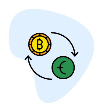 para birimi değişim simgesi, vektör illüstrasyonu