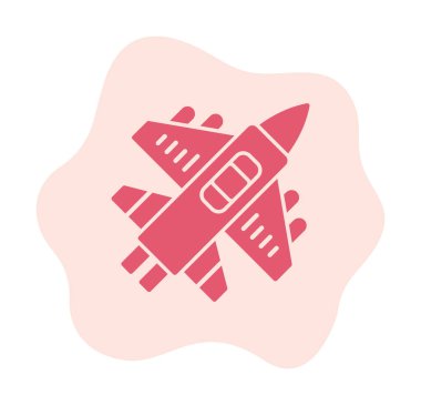 Askeri Uçak ikonu vektör illüstrasyonu