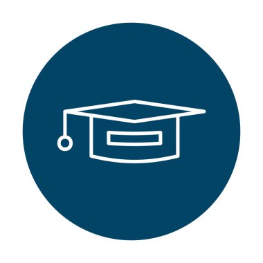 Mezuniyet şapkası ikonu, eğitim ikonu. düz tasarım biçimi