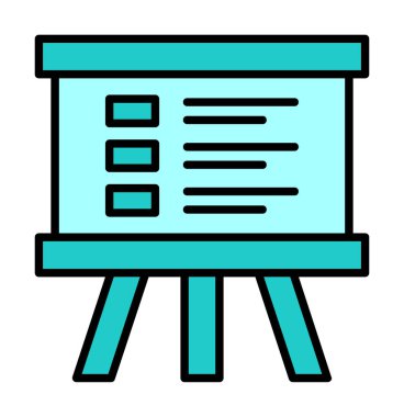 Üniversite Sunum ikonu vektör illüstrasyonu 