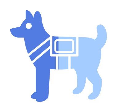 Askeri Köpek simgesi vektör illüstrasyonu
