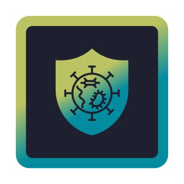 Mikroplar Korunan Kalkan ikon vektör çizimi