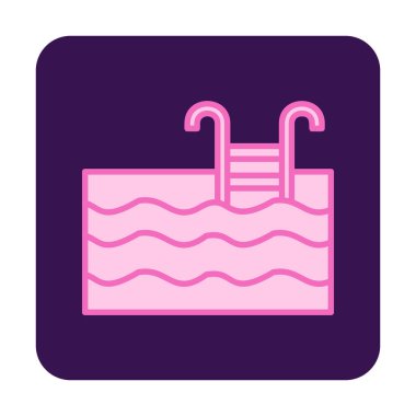  yüzme havuzu ikonu vektör illüstrasyonu