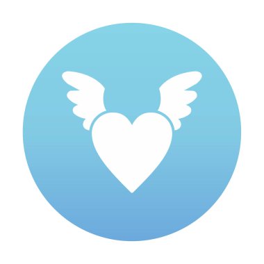 Melek Kalbi ikonu, vektör illüstrasyonu 