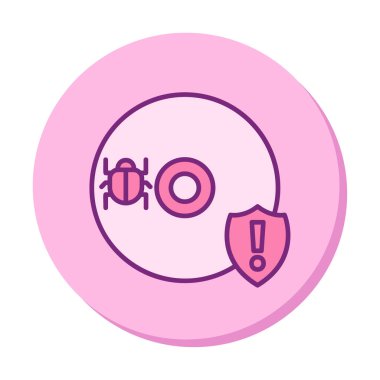 Cd Virüs simgesinin vektör çizimi 