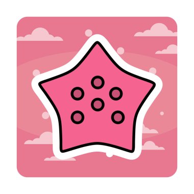 denizyıldızı düz ikon vektör çizimi 