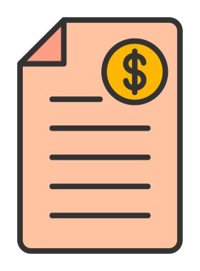 Alışveriş Faturası Vektör renk simgesi tasarımı 