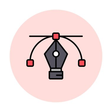 Basit kalem aracı simgesi, vektör illüstrasyonu