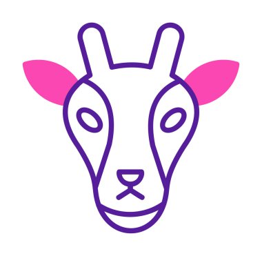 Zürafa baş web simgesi, vektör illüstrasyonu 