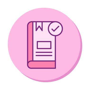  Kitap Denetimi İşaretleme simgesi, vektör illüstrasyonu   