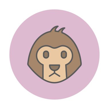 Arka planda basit maymun simgesi izole edildi