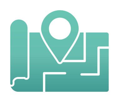 Konum iğnesi, vektör illüstrasyonlu harita simgesi