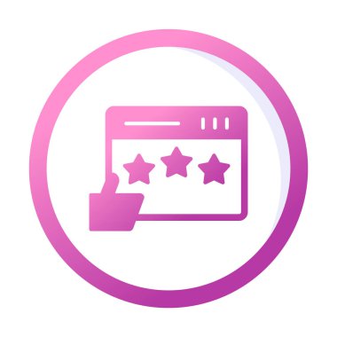  düz Review simge vektör illüstrasyon tasarımı