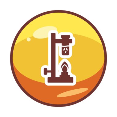 Bunsen brülörü doğrusal simgesi. Laboratuvar aracı. 