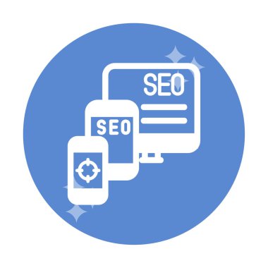 SEO optimizasyon simgeleri vektör illüstrasyonu