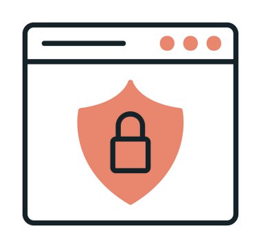 Basit Web Güvenlik simgesi, vektör illüstrasyonu