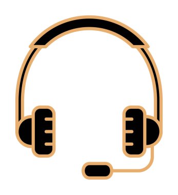 kulaklıklar düz simge, vektör illüstrasyonu