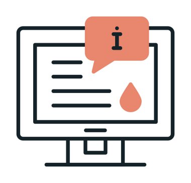 Bilgi vektörü illüstrasyonlu bilgisayar ekranı