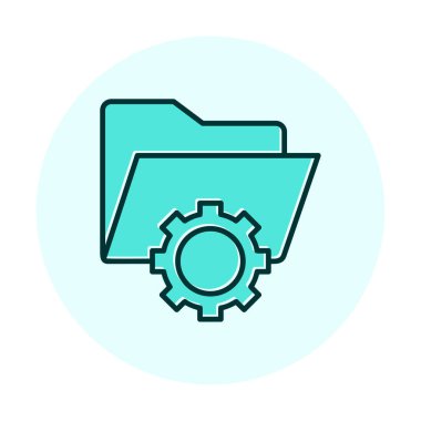 Basit Veri Yönetimi simgesi, vektör illüstrasyonu