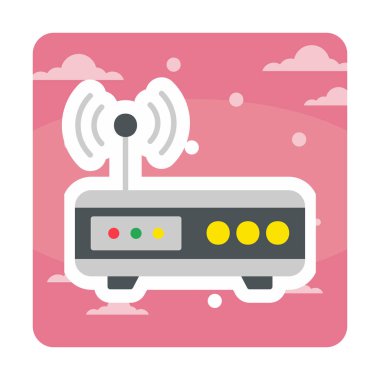 Basit Modem simgesi vektör illüstrasyonu