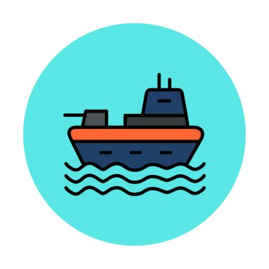 Gemi simgesi, vektör illüstrasyonu