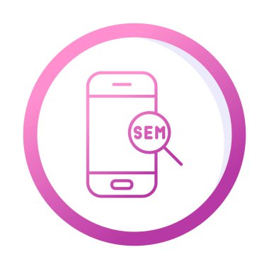 büyüteç ve sem simge vektörü ile mobil 