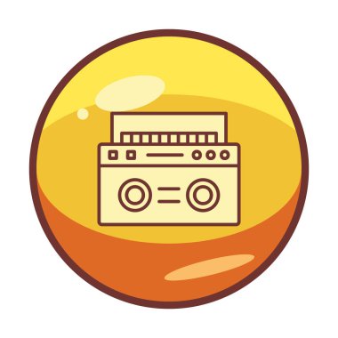  Boombox düz simgesi, vektör çizimi