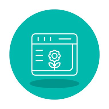 Basit Web Tarayıcı simgesi, vektör illüstrasyonu