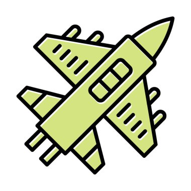 Askeri Uçak ikonu vektör illüstrasyonu