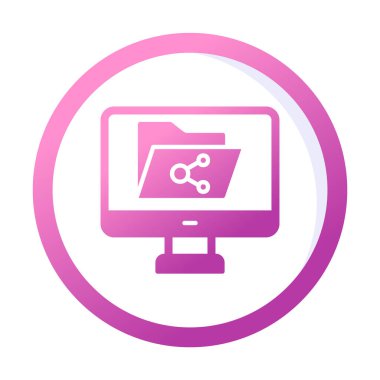 Basit Dosya Paylaşımı simgesi, vektör illüstrasyonu