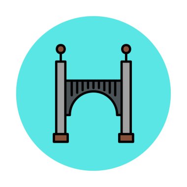 köprü düz simgesi, vektör illüstrasyon tasarımı 