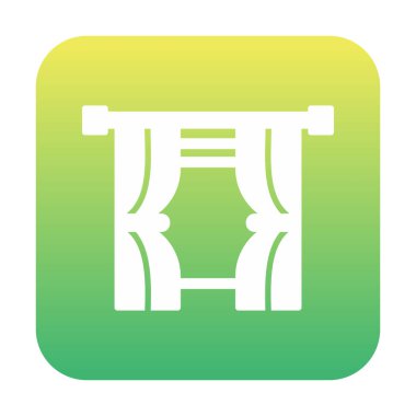 Tiyatro perdeleri simgesi, vektör illüstrasyonu 