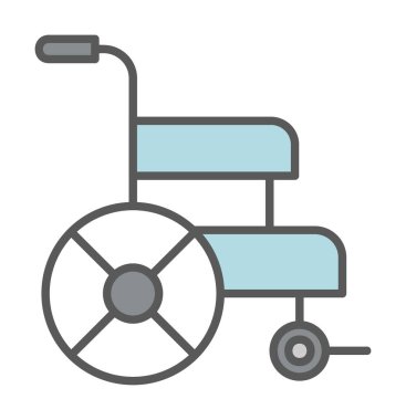 Basit Tekerlekli sandalye Simgesi, vektör illüstrasyonu